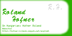 roland hofner business card